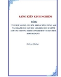 Sáng kiến kinh nghiệm THPT: Tích hợp một số câu hỏi, bài tập bằng Tiếng Anh vào hoạt động dạy học môn Hóa học 10 nhằm đáp ứng chương trình GDPT 2018 đối với học sinh THPT miền núi