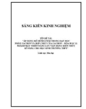 Sáng kiến kinh nghiệm THPT: Áp dụng mô hình giáo dục STEM trong dạy học phần Cacbon và hợp chất của cacbon - Hóa học 11 nhằm phát triển năng lực vận dụng kiến thức kĩ năng cho học sinh trường THPT