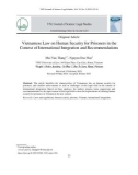 Pháp luật Việt Nam về an ninh con người của phạm nhân trong bối cảnh hội nhập quốc tế và một số khuyến nghị hoàn thiện