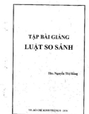 Tập bài giảng Luật so sánh - ThS. Nguyễn Thị Hằng