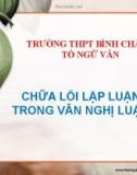 Bài giảng Ngữ văn lớp 12: Chữa lỗi lập luận trong văn nghị luận - Trường THPT Bình Chánh