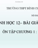 Bài giảng Hình học lớp 12: Ôn tập chương 1 - Trường THPT Bình Chánh