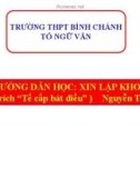 Bài giảng Ngữ văn lớp 11: Hướng dẫn học bài Xin lập khoa Luật - Trường THPT Bình Chánh