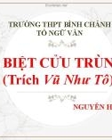 Bài giảng Ngữ văn lớp 11: Vĩnh biệt Cửu Trùng Đài (Trích Vũ Như Tô) - Trường THPT Bình Chánh