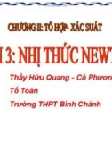 Bài giảng Đại số lớp 11: Nhị thức New-tơn - Trường THPT Bình Chánh