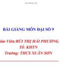 Bài giảng Đại số lớp 9: Ôn tập học kì 1