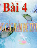 Bài giảng Tin học lớp 7 bài 4: Sử dụng các hàm để tính toán