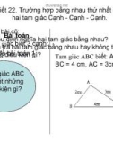 Bài giảng Hình học lớp 7 bài 3: Trường hợp bằng nhau thứ nhất của hai tam giác cạnh - cạnh - cạnh