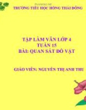 Bài giảng Tiếng Việt lớp 4: Tập làm văn - Quan sát đồ vật