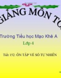 Bài giảng Toán lớp 4 - Tiết 152: Ôn tập về số tự nhiên