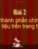 Bài giảng môn Tin học lớp 7 bài 2: Các thành phần chính và dữ liệu trên trang tính