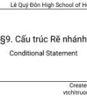 Bài giảng Tin học lớp 11 bài 9: Cấu trúc rẽ nhánh