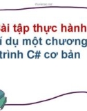 Bài giảng môn Tin học lớp 11: Bài tập thực hành ví dụ một chương trình C# cơ bản