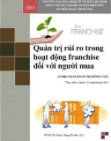 Tiểu luận: Quản trị rủi ro trong hoạt động franchise đối với người mua