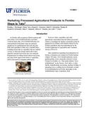 Marketing Processed Agricultural Products in Florida: Steps to Take