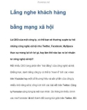 Lắng nghe khách hàng thông qua mạng xã hội