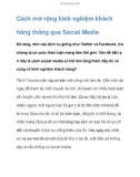 Cách mở rộng kinh nghiệm khách hàng thông qua Social Media