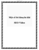 Một số lời khuyên khi SEO Video