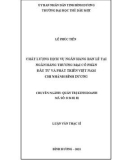 Luận văn Thạc sĩ Quản trị kinh doanh: Chất lượng dịch vụ Ngân hàng bán lẻ tại Ngân hàng TMCP Đầu tư và Phát triển Việt Nam chi nhánh Bình Dương