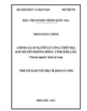 Tóm tắt Luận văn Thạc sĩ Quản lý công: Chính sách người có công trên địa bàn huyện Krông Bông, tỉnh Đắk Lắk
