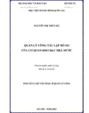 Tóm tắt Luận văn Thạc sĩ Quản lý công: Quản lý công tác lập hồ sơ của cơ quan Kho bạc Nhà nước