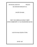 Luận văn Thạc sĩ Quản lý công: Thực thi chính sách phát triển nông nghiệp hữu cơ tại thành phố Hà Nội