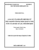 Tóm tắt Luận văn Thạc sĩ Quản lý công: Giám sát của Hội Liên hiệp Phụ nữ Việt Nam đối với hoạt động quản lý nhà nước của huyện An Lão, tỉnh Bình Định