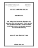 Tóm tắt Luận văn Thạc sĩ Quản lý công: Thể chế quản lý nhà nước về nghiên cứu khoa học lĩnh vực tài nguyên và môi trường biển (qua thực tiễn Viện tài nguyên và Môi trường biển thuộc Viện Hàn lâm Khoa học và Công nghệ Việt Nam)