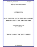 Tóm tắt Luận văn Thạc sĩ Quản lý công: Chất lượng công chức tại Tổng cục Lâm nghiệp, Bộ Nông nghiệp và Phát triển nông thôn