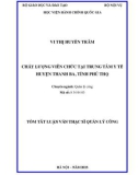 Tóm tắt Luận văn Thạc sĩ Quản lý công: Chất lượng viên chức tại Trung tâm y tế huyện Thanh Ba, tỉnh Phú Thọ