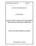 Luận văn Thạc sĩ Quản lý công: Quản lý thủy sản dựa vào cộng đồng trên địa bàn tỉnh Thừa Thiên Huế