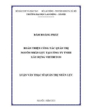 Luận văn Thạc sĩ Quản trị nhân lực: Hoàn thiện công tác quản trị nguồn nhân lực tại Công ty TNHH Xây dựng Vietbeton