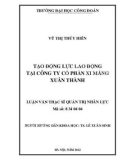 Luận văn Thạc sĩ Quản trị nhân lực: Tạo động lực lao động tại Công ty Cổ phần Xi măng Xuân Thành