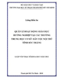 Luận văn Thạc sĩ Khoa học giáo dục: Quản lí hoạt động giáo dục hướng nghiệp tại các trường trung học cơ sở dân tộc nội trú tỉnh Sóc Trăng