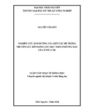 Luận văn Thạc sĩ Khoa học: Nghiên cứu ảnh hưởng của kết cấu hệ thống truyền lực đến động lực học theo phương dọc của ô tô 2 cầu