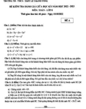 Đề kiểm tra đánh giá năng lực giữa học kì 1 môn Toán lớp 8 năm 2022-2023 - Trường TH&THCS Lê Thánh Tông