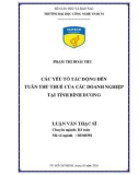 Luận văn thạc sĩ Kế toán: Các yếu tố tác động đến tuân thủ thuế của các doanh nghiệp tại tỉnh Bình Dương