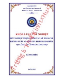 Khóa luận tốt nghiệp Kế toán-Kiểm toán: Thực trạng công tác kế toán chi phí sản xuất và tính giá thành sản phẩm tại Công ty cổ phần Long Thọ