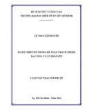 Luận văn Thạc sĩ Kinh tế: Hoàn thiện hệ thống kế toán trách nhiệm tại Công ty cổ phần FPT