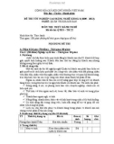 Đề thi tốt nghiệp cao đẳng nghề khoá 3 (2009 - 2012) nghề Quản trị khách sạn môn Thực hành nghề - Mã đề thi: QTKS - TH22