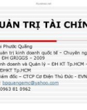 Bài giảng Quản trị tài chính: Chương 1 - ThS. Bùi Phước Quãng