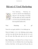 Bật mí về Viral Marketing