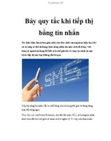 Bảy quy tắc khi tiếp thị bằng tin nhắn