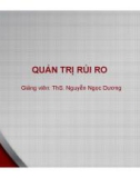 Bài giảng Quản trị rủi ro: Bài 4 - ThS. Nguyễn Ngọc Dương