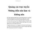 Quảng cáo trực tuyến: Những điều nên làm và không nên