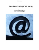 Email marketing-Chất lượng hay số lượng?