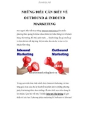 NHỮNG ĐIỀU CẦN BIẾT VỀ OUTBOUND & INBOUND MARKETING