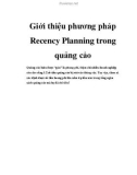 Giới thiệu phương pháp Recency Planning trong quảng cáo