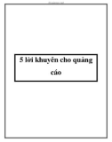 5 lời khuyên cho quảng cáo