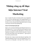 Những công cụ để thực hiện Internet Viral Marketing